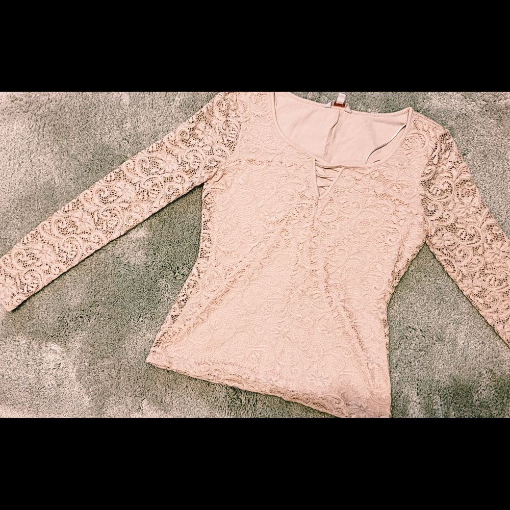 Pastel Pink Lace Women’s Blouse